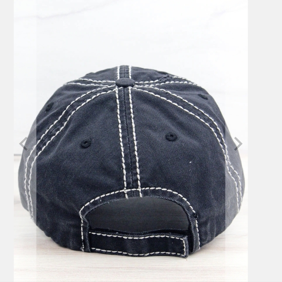 NWT Distressed Black Sassy Cap - Picture 2 of 2